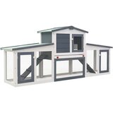 vidaXL Zunanji velik zajčnik siv in bel 201x45x85 cm les - - Siva - 19.75 - N/A - 2025- | Shoptok.si