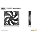 Be Quiet! BODI TIHO fan! PURE WINGS 3 120mm PWM, (20860411) | Shoptok.si