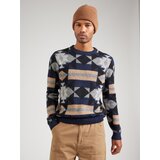 anerkjendt Pulover 'SUNE INKA' marine / pegasto siva / pastelno oranžna / črna | Shoptok.si