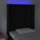  Uzglavlje crno 83x16x118/128 cm baršunasto | shoptok.hr