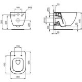 Ideal Standard T0079V3 Tesi AQUABLADE viseča brezrobna WC školjka šrna | Shoptok.si