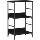  Polica za knjige Crna Hrast 50x33x82 cm Enginirano drvo i Čelik | shoptok.hr