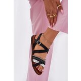 Sergio Leone Womens Flat Sandals With Straps Black | ePonuda.com