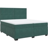 vidaXL Box spring postelja z vzmetnico temno zelena 200x200 cm žamet, (21304712) | Shoptok.si