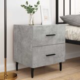  Noćni ormarići 2 kom boja betona 40x35x47,5cm konstruirano drvo | shoptok.hr