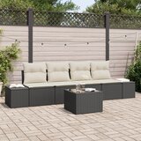 vidaXL 5-dijelni set vrtnih sofa s jastučićima crni poli ratan Cijene