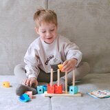Tooky Toy Tooky drvena igračka – rak, slagalica za slaganje blokova (pastel) | shoptok.hr