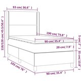 Box spring postelja z vzmetnico svetlo siva 90x190 cm blago, (20901050) | Shoptok.si