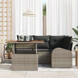  Vrtni sofa set 5 dijelova Siva Poli rattan čelik tkanina | shoptok.hr