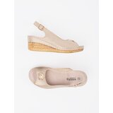 GOODIN Light beige wedge sandals with buckle | Shoptok.si