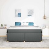  Krevetna konstrukcija Tamno siva 180 x 200 cm tkanina | shoptok.hr