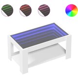 Maison Chic Klubska mizica - kavna mizica - Nizka mizica LED bela 93x53x45 cm inženirski les, (21753566) Cene