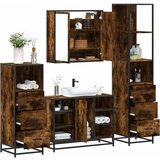Maison Chic Kopalniška garnitura - Kopalniški sestavi 4-delna dimljeni hrast inženirski les, (21788036) | Shoptok.si