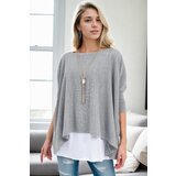 Dewberry 81734 Knitwear Womens Poncho-GREY Cijene