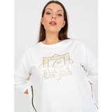 Fashion Hunters White cotton plus size blouse with 3/4 sleeves | Shoptok.si