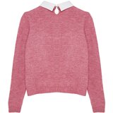 Trendyol Dusty Rose Soft Texture Garnished Ribbon/Bow Detailed Stone Knitted Sweater | shoptok.hr