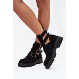 Boto Women's ankle boots with straps and silver clips Black Helisse | shoptok.hr