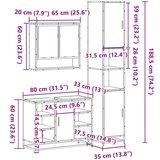 vidaXL 3-dijelni set kupaonskog namještaja boja hrasta sonome drveni | shoptok.hr