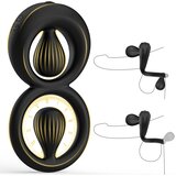 SuperLove Vibrating Cock Ring with Dual Adjustable Beads Black Cene