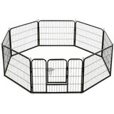 vidaXL Ograda za pse z 8 jeklenimi paneli 60x80 cm črne barve | Shoptok.si