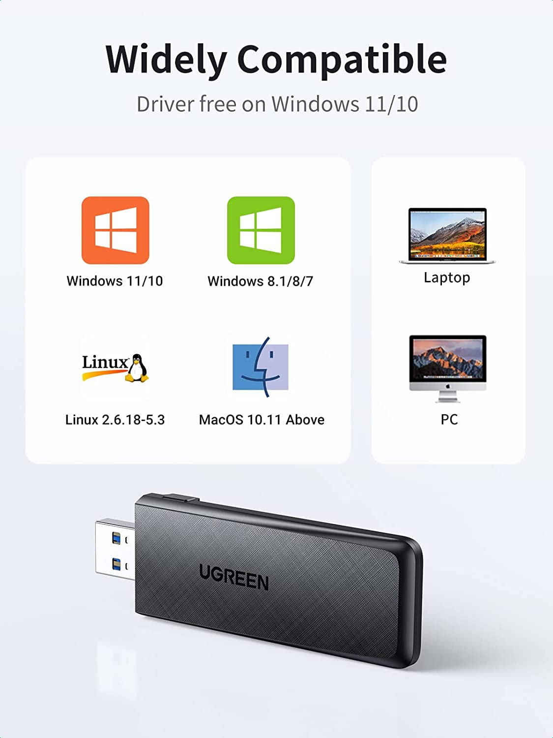 Ugreen USB WiFi adapter AC1300, 1300Mbps 802.11 Dvostrani Band Cijene