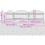  Vrata Ograde za Vrt s Arhivnim Vrh Assen Siva 500 x 75 cm Čelik | shoptok.hr