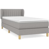  Okvir kreveta s oprugama i madrac svjetlosivi 80x200cm tkanina | shoptok.hr