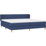  Krevet s oprugama i madracem plavi 200 x 200 cm od tkanine | shoptok.hr