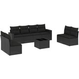 vidaXL 9-dijelni set vrtnih sofa s jastucima crni od poliratana | shoptok.hr