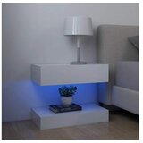  Nočne omarice z LED lučkami 2 kosa bele 60x35 cm iverna plošča | Shoptok.si