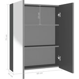  Kupaonski ormarić s ogledalom 60x15x75 cm MDF antracit | Eponuda.com
