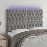vidaXL LED posteljno vzglavje svetlo sivo 160x7x118/128 cm žamet Cene