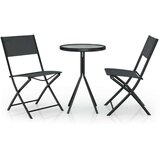  3-dijelni bistro set od čelika crni | shoptok.hr