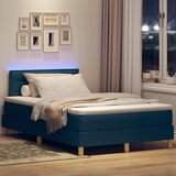  LED Box Spring Krevet s uzglavljem Plava 120 x 190 cm tkanina | shoptok.hr