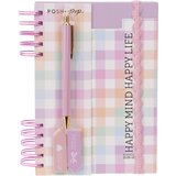 Tri Coastal Design Group S.R.L Datumirana agenda i hemijska olovka set - Daily, 18 month, Checked, spirala u