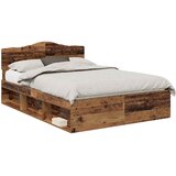 Krevetna konstrukcija s uzglavljem Staro drvo 150 x 200 cm | shoptok.hr