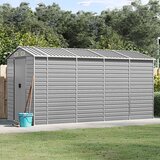 vidaXL Vrtno spremište svjetlosivo 191 x 385 x 198 cm pocinčani čelik | shoptok.hr