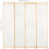 Sobna pregrada s 4 panela od tkanine 160 x 170 x 4 cm krem | shoptok.hr