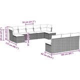  10-dijelni set vrtnih sofa od poliratana s jastucima smeđi | shoptok.hr