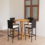  5-dijelni vrtni barski set s jastucima crni | shoptok.hr