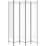 Sobna pregrada s 5 panela bijela 200x220 cm od tkanine | shoptok.hr