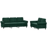  2-dijelni set sofa s jastucima tamnozeleni baršunasti | shoptok.hr