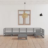 Maison Chic Seti vrtnega pohištva - Vrtna garnitura - Vrtni pohištvo set 7-delna siva trdna borovina, (21805304) | Shoptok.si