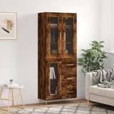 vidaXL Visoka komoda dimljeni hrast 69 5x34x180 cm konstruiranog drva Cijene