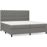 vidaXL Box spring postelja z vzmetnico temno siva 200x200 cm blago, (20723417) Cene