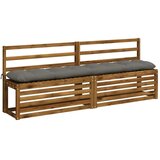  Jastučići za klupe VIANEN 2 kom. 100% poliester Siva - Siva 200 x 30 x 12 cm | shoptok.hr