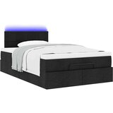 vidaXL Otomanska postelja z vzmetnico črn 120x190 cm blago | Shoptok.si
