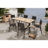 Ambia Garden STOL akacija aluminij črna, barva tikovine | Shoptok.si