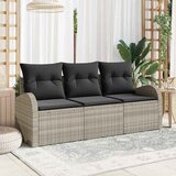  Sjedeća garnitura za vrt 3 pcs Svjetlosiva Poli ratan | shoptok.hr