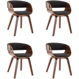The Living Store Jedilni stoli 4 kosi sivi ukrivljen les in blago - Jedilni Stol, (21419510) | Shoptok.si